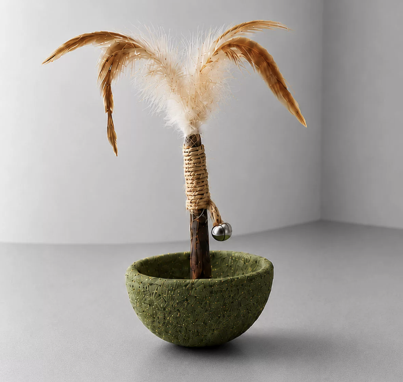 Cat Tumbler Toy with Feathers and Catnip