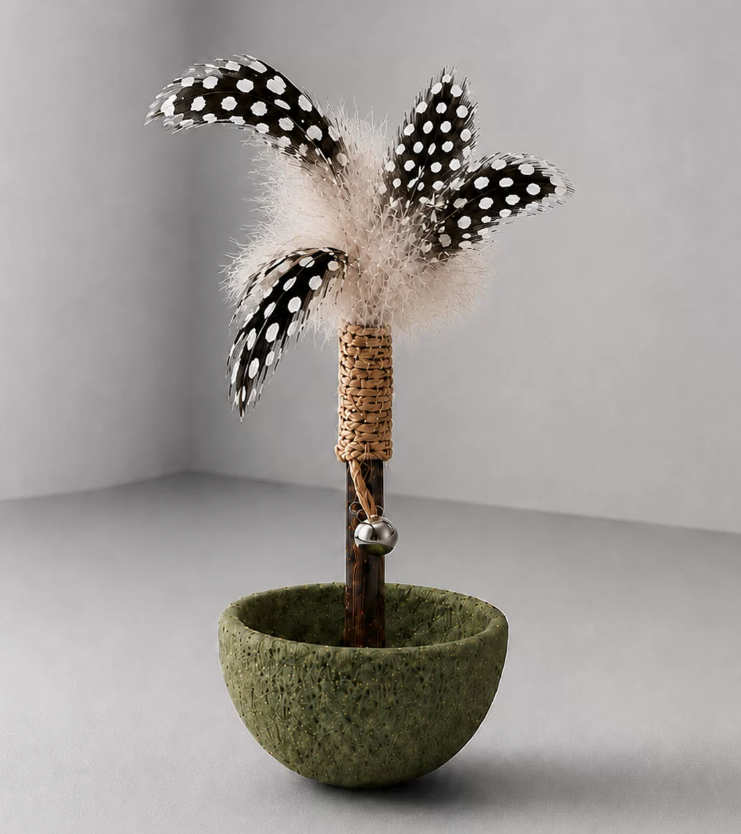 Cat Tumbler Toy with Feathers and Catnip