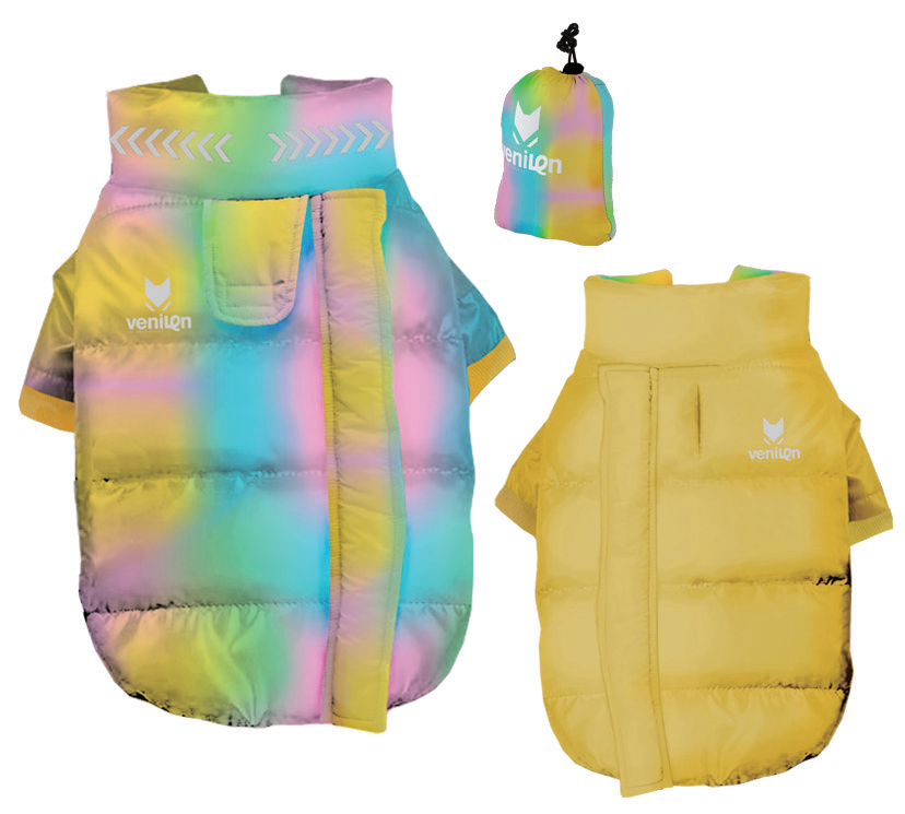 Double-Sided Reflective Dog Jacket with Storage Bag