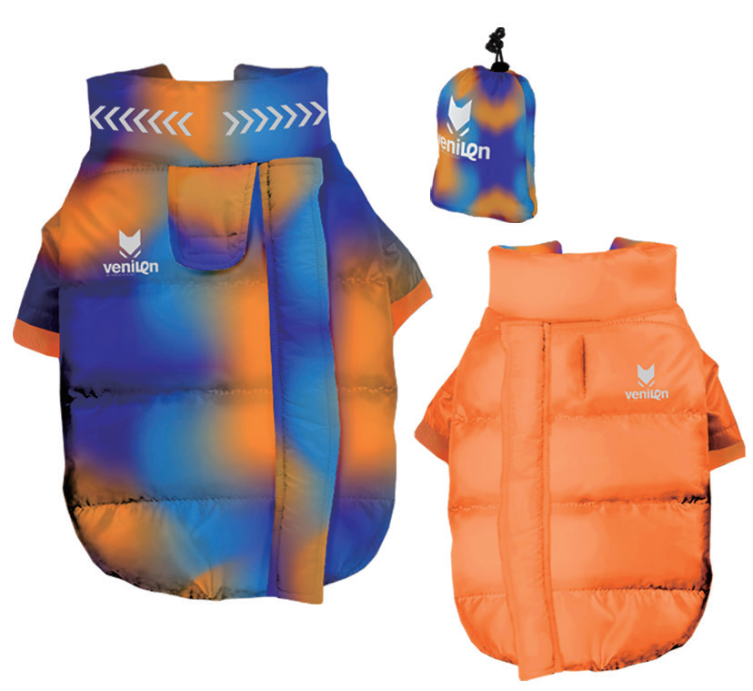 Double-Sided Reflective Dog Jacket with Storage Bag
