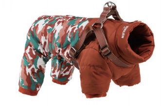 Winter Dog Onesie with Harness