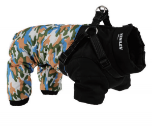 Winter Dog Onesie with Harness
