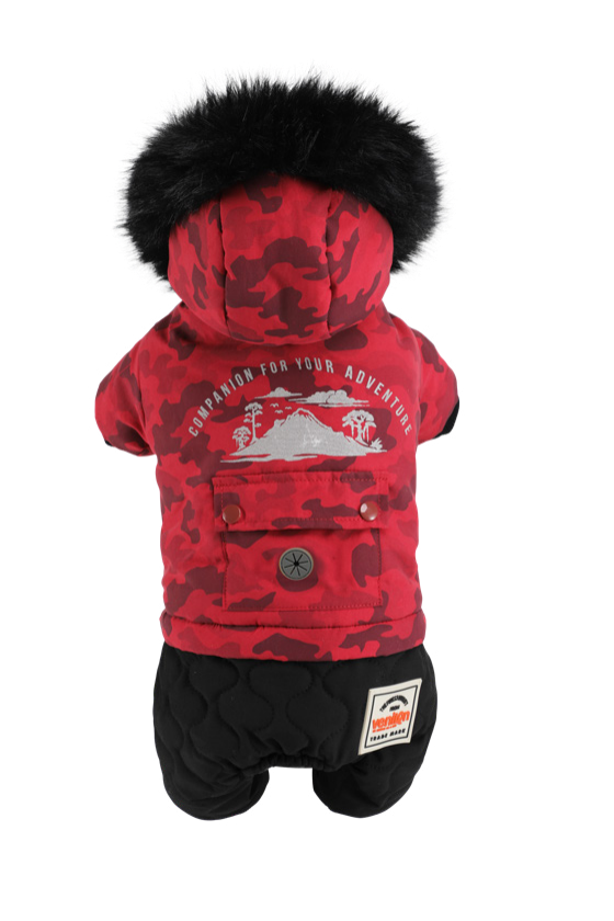 Winter Dog Onesie with Hood and Pockets