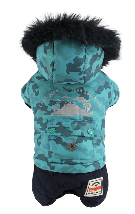 Winter Dog Onesie with Hood and Pockets
