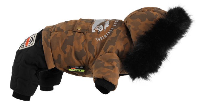 Winter Dog Onesie with Hood and Pockets