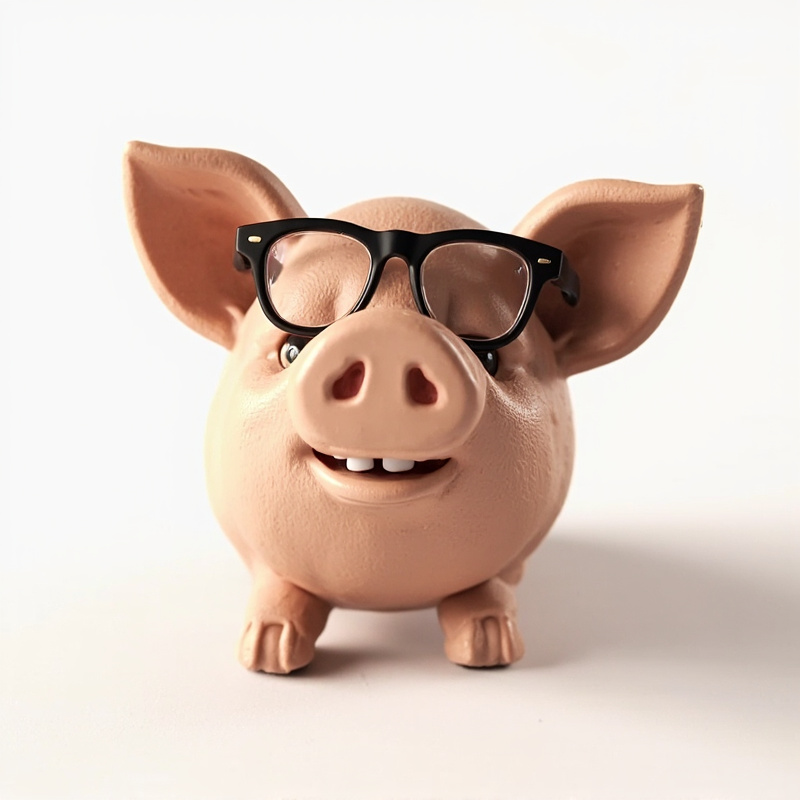 Pig with Glasses Dog Toy
